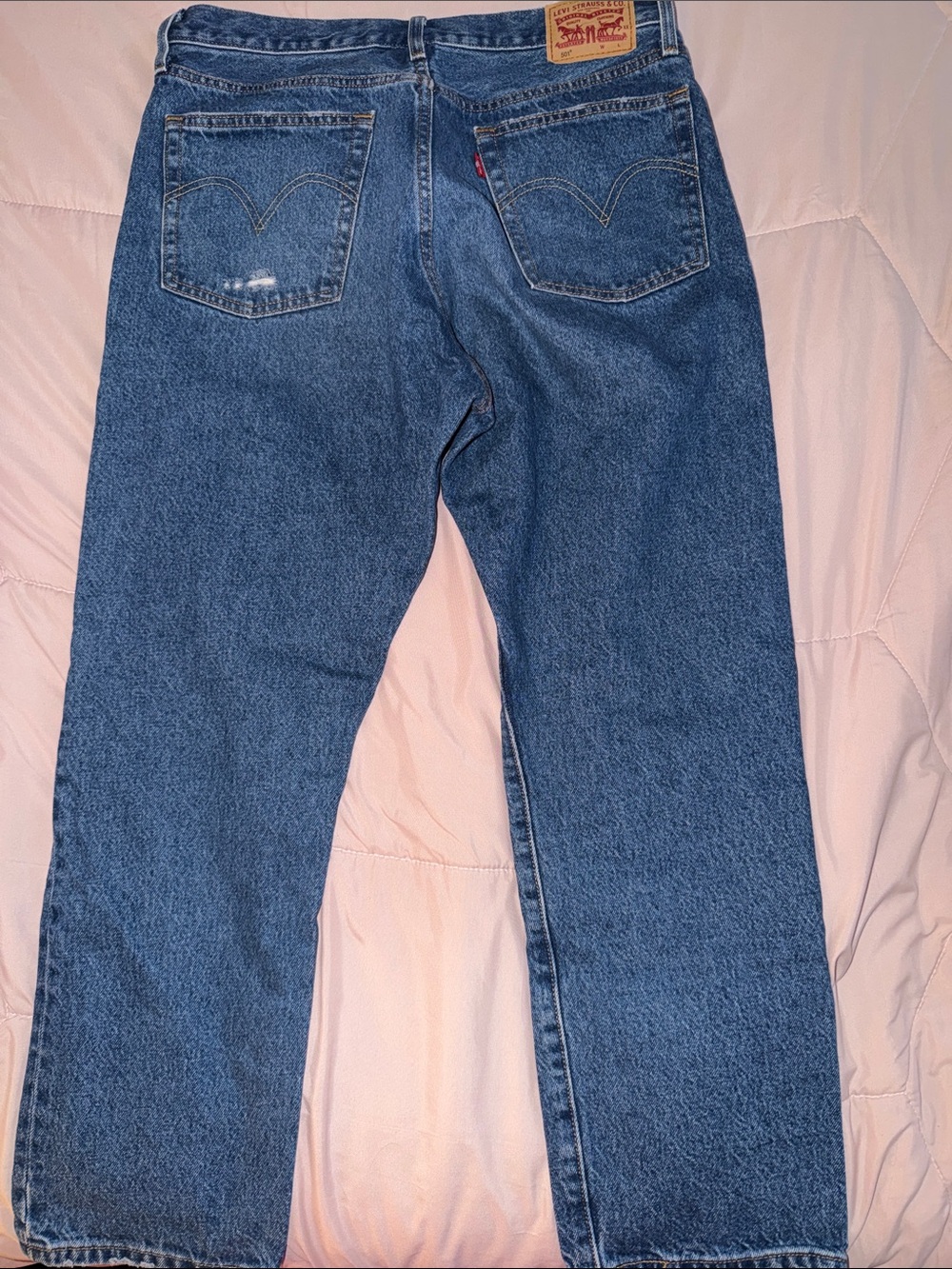 501 Levi's Women Dark Blue Straight-Leg Crop Jeans Distressed
